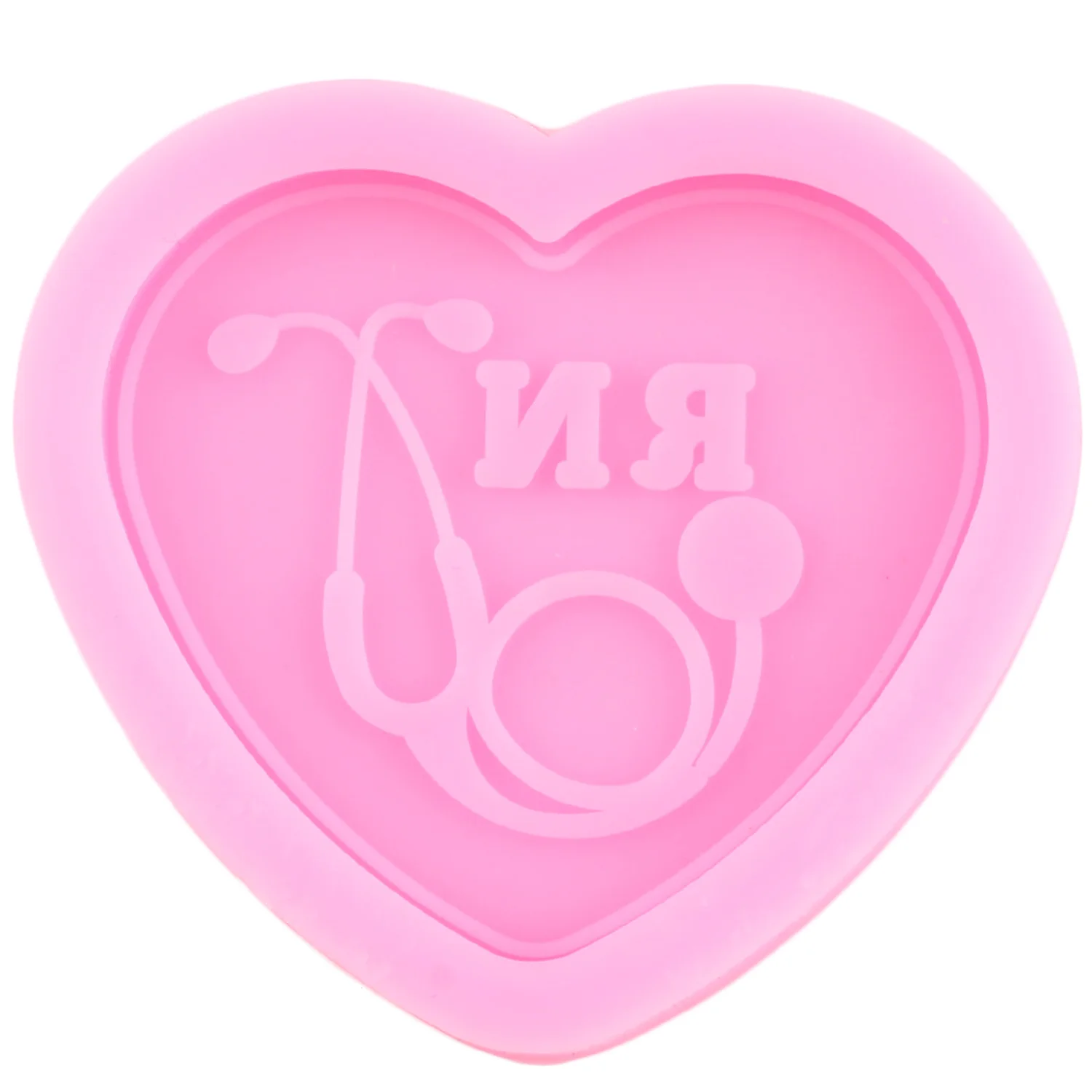 Nurse Shirt Heart Stethoscope Craft Epoxy Resin Molds DIY Medical Emblem Doctor Theme Silicone Mold For Keychain Jewelry Mould