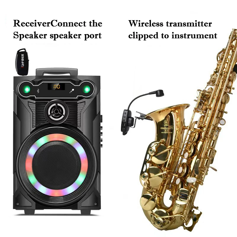 

Saxophone Wireless Microphone Trumpet Trombone French Horn Instruments Mic Multiple Orchestral UHF Wireless Saxophone Microphone