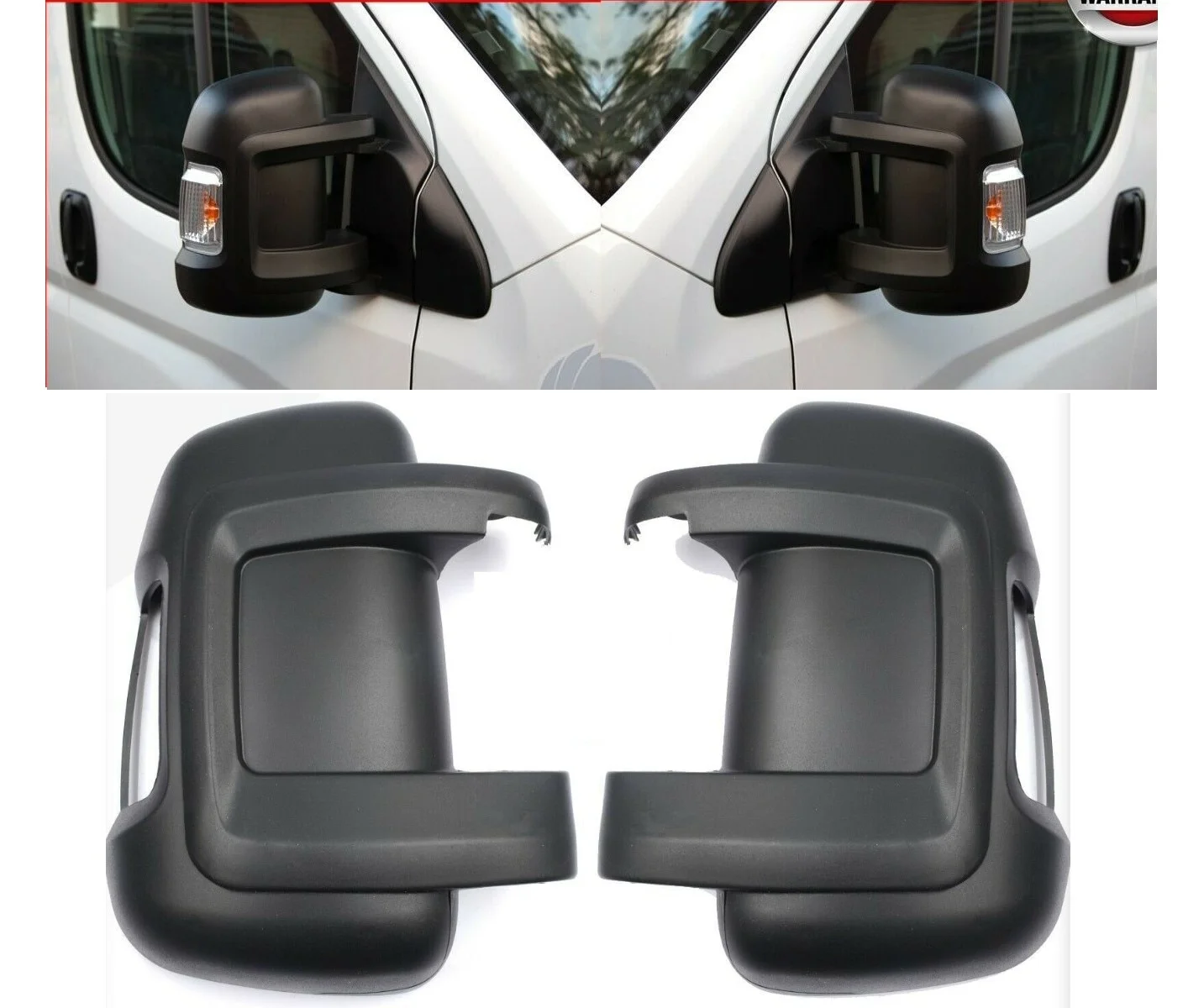 For Ducato Boxer Jumper 2006-2020 Left Right 2 Piece Set Exterior Mirror Cover Black Color 735517073 - 735517041