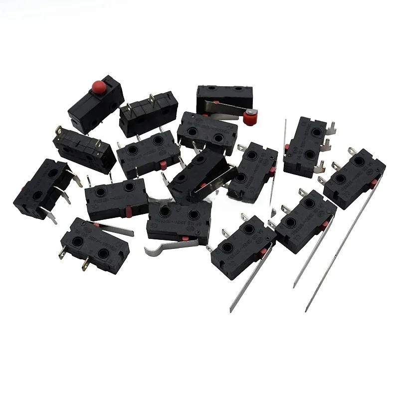 10szt 5A 125V250V KW12 Wyłącznik krańcowy podróży KW11-3Z-2 Z uchwytem 16mm Przycisk kontaktowy Mikroprzełącznik KW12-N 2Pin/3Pin KW12-A NO/NC — zdjęcie 2