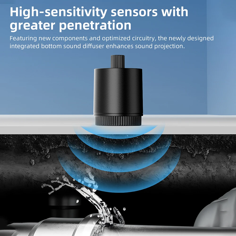 Multi-functional Water Leak Detector Underground Pipe Leak Monitor Portable Type-C Leak Detector kit for Indoor and Outdoor image 3