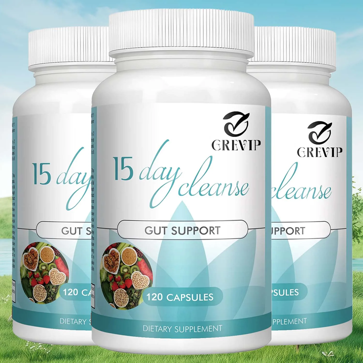 Gut Support Supplement - 15-day Cleanse and Detox - Relieve Abdominal Bloating, Constipation and Gut Health - 120 Capsules