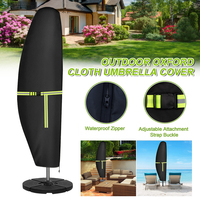 Patio Umbrella Cover Waterproof 420D Oxford Cloth Outdoor Cantilever Parasol Cover with Zipper Fluorescent Ribbon Windproof