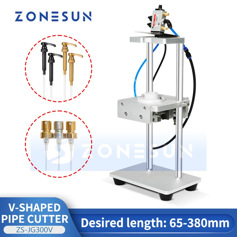 Zonesun ZS-JG300V Dip Tube V Cutting Machine Pneumatic Semi Automatic Tube Cutter Spray Pump