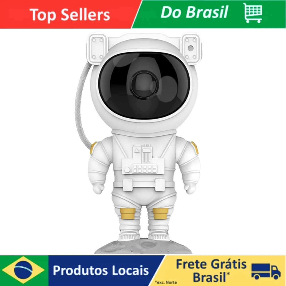 Astronauta Luminária Projetor De Luz Estrela Galáxia Nebulosa Projetor de Luz Noturna 360° com controle remoto e temporizador