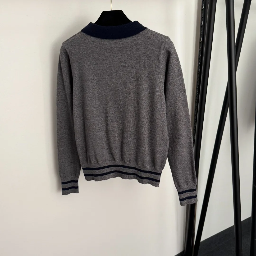 

Новый модный пуловер с длинными рукавами в студенческом стиле с лацканами и плиссированной юбкой