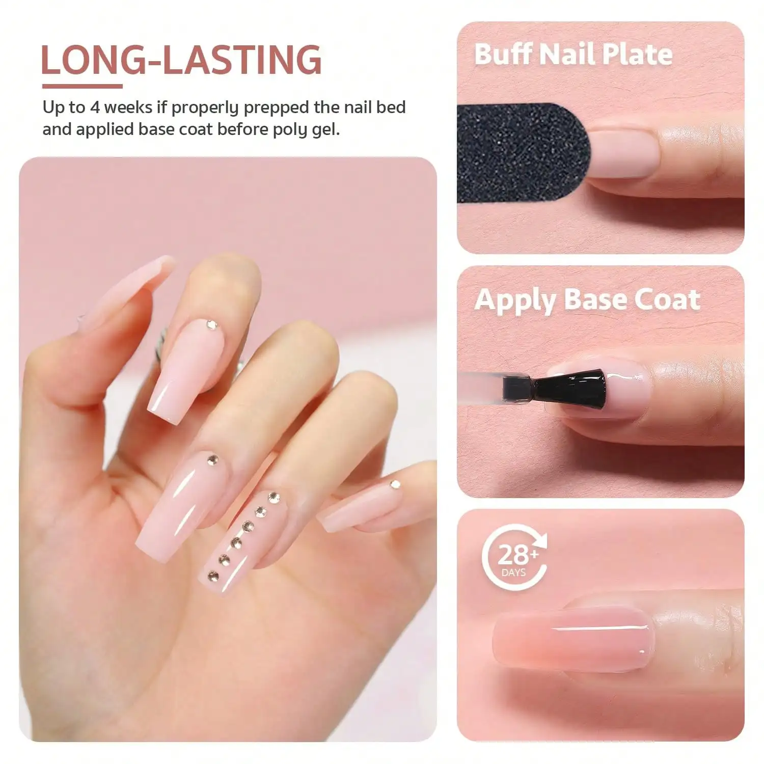 6 ألوان بولي تمديد هلام مسمار كيت عارية الوردي البني ، نقع قبالة الأشعة فوق البنفسجية هلام مانيكير صالون الأظافر مجموعة ، منشئ مسمار موسع هلام كيت