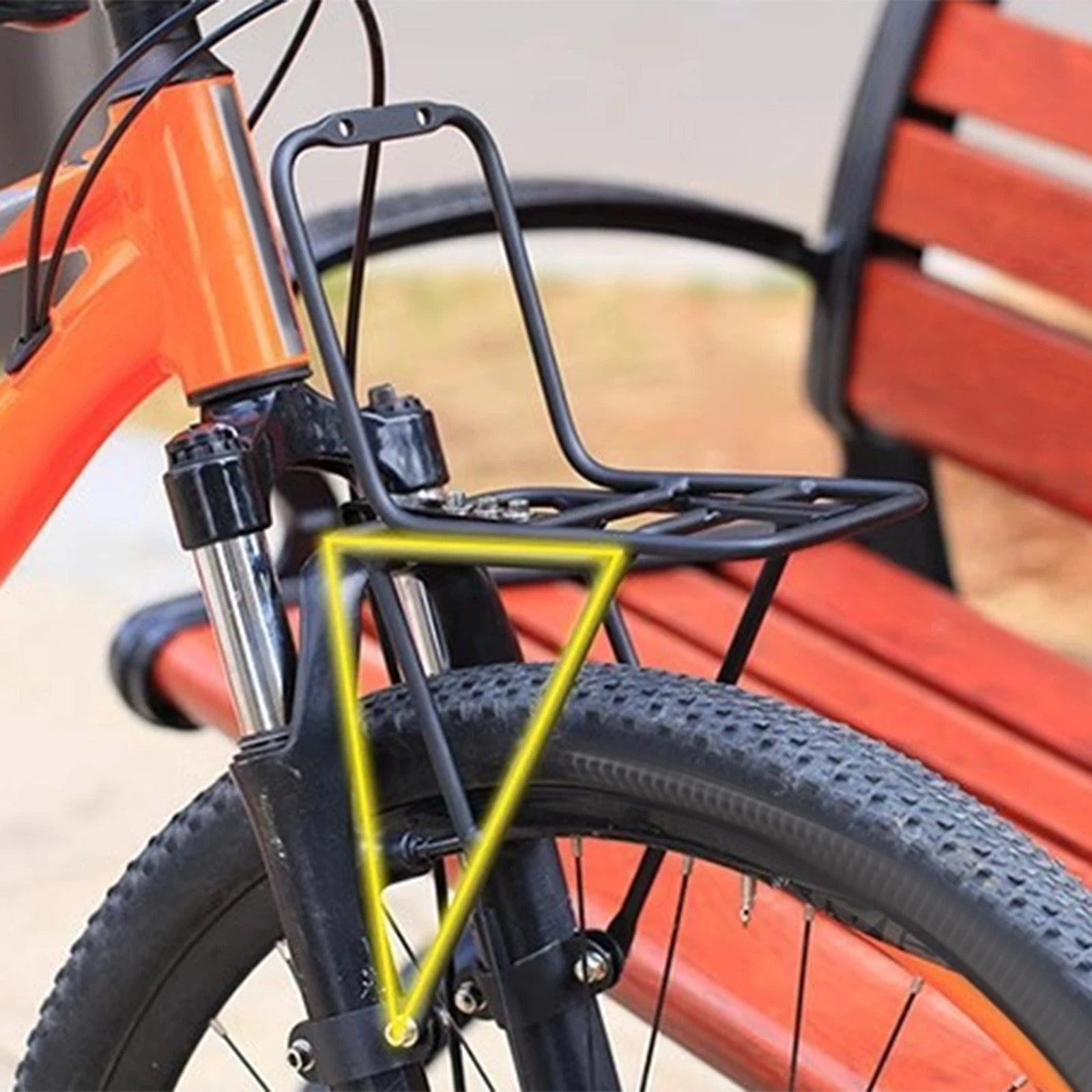 Aluminum Alloy Mountain Bike Front Rack Basket Frame Front Fork Self-Loading Luggage Rack Durability Cycling Equipment