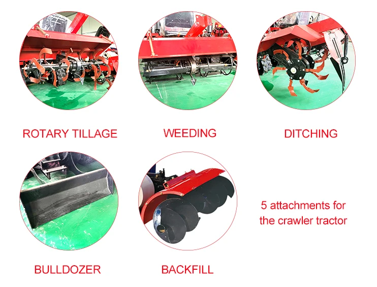 Customized Diesel Mini Cultivator Multifunctional Crawler Rotary Cultivator Tractor