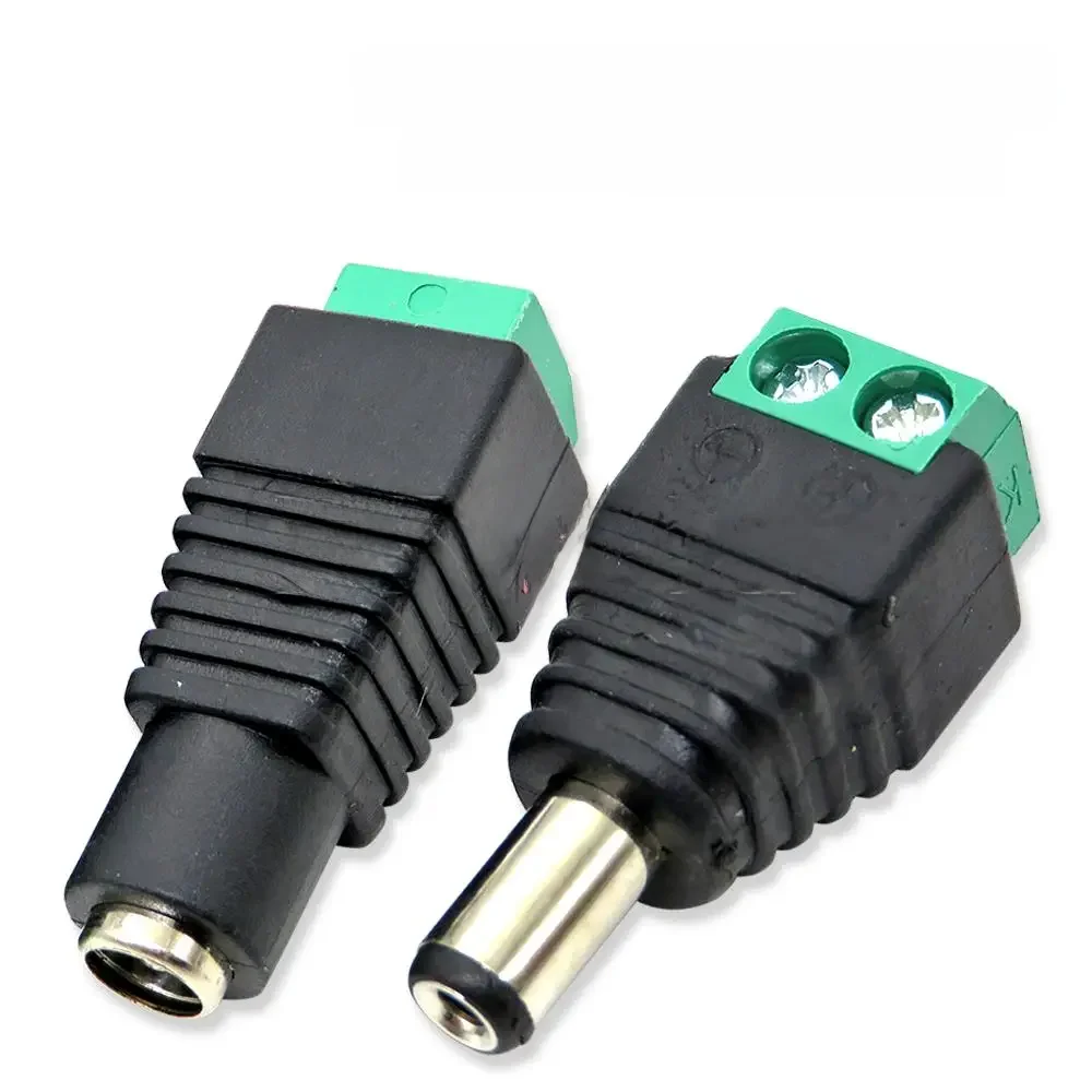 Prise d'alimentation cc mâle et femelle, 5 pièces, 5.5x2.1MM 5.5x2.5MM 12V 24V, adaptateur Jack, connecteur CCTV 5.5x2.1 2.5