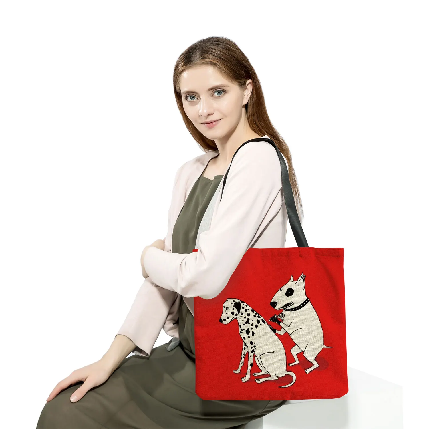 Sac fourre-tout imprimé animal de dessin animé pour dames, sac de shopping portable, sac de plage personnalisé, grande capacité, mignon, drôle, été, voyage