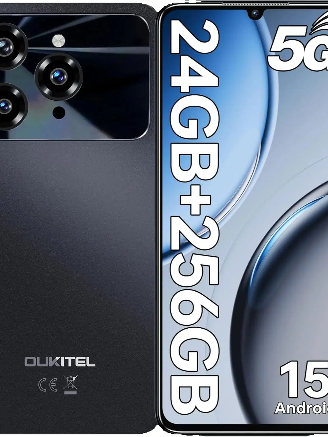 OUKITEL C6 Smartphone mit Android 15, 6,8-Zoll-Display, 24GB+256GB/1TB Speicher, 5150mAh Akku, 18-Megapixel-Kamera
