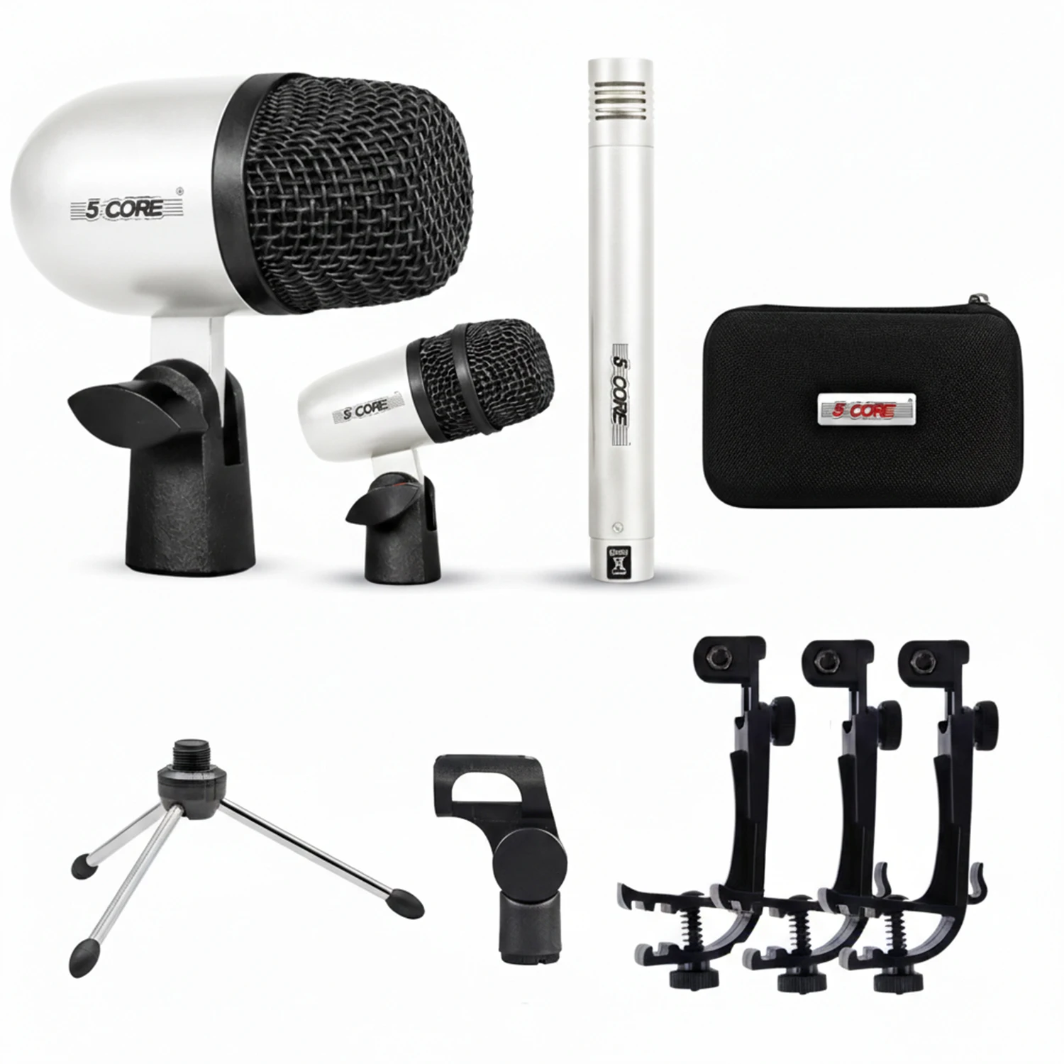 

Профессиональный комплект из 5 микрофонов для конга, малого барабана и таума с XLR-разъемом, кардиоидный, однонаправленный, для инструментов