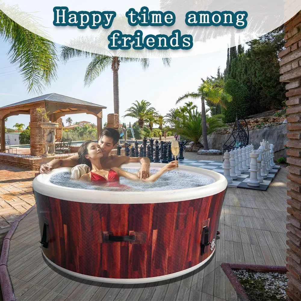 Stock 150*65cm Inflatable Hot Tub Portable PVC Outdoor Spa with Heater Pump and Insulated Cover For Home Backyard Relaxation 59”