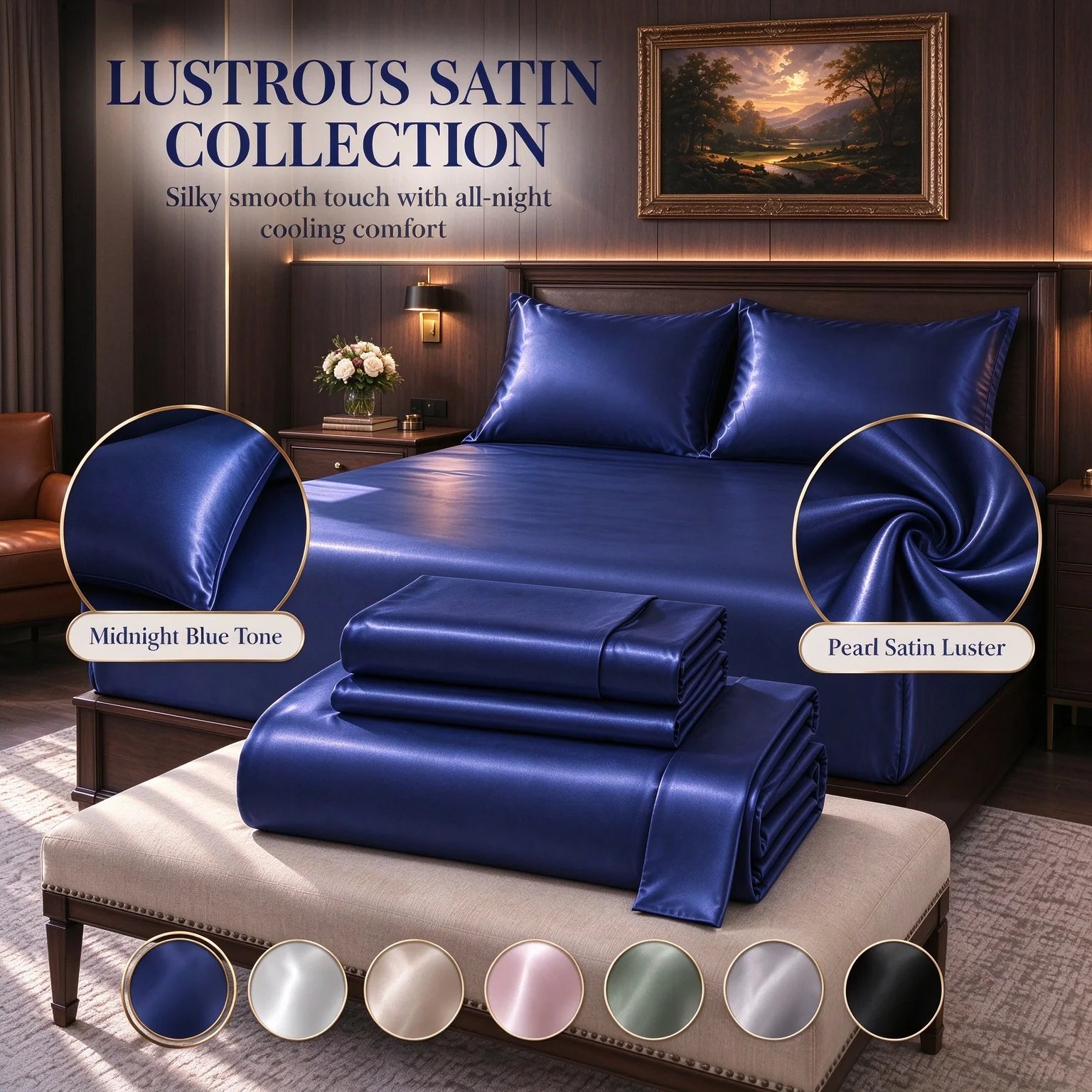 3-Piece Solid Home Textile Bundle, Deep Pocket Construction, Sleek Premium Finish, Year-Round Gentle Touch, Luxe Solid Tone for Private Rest Space Styling