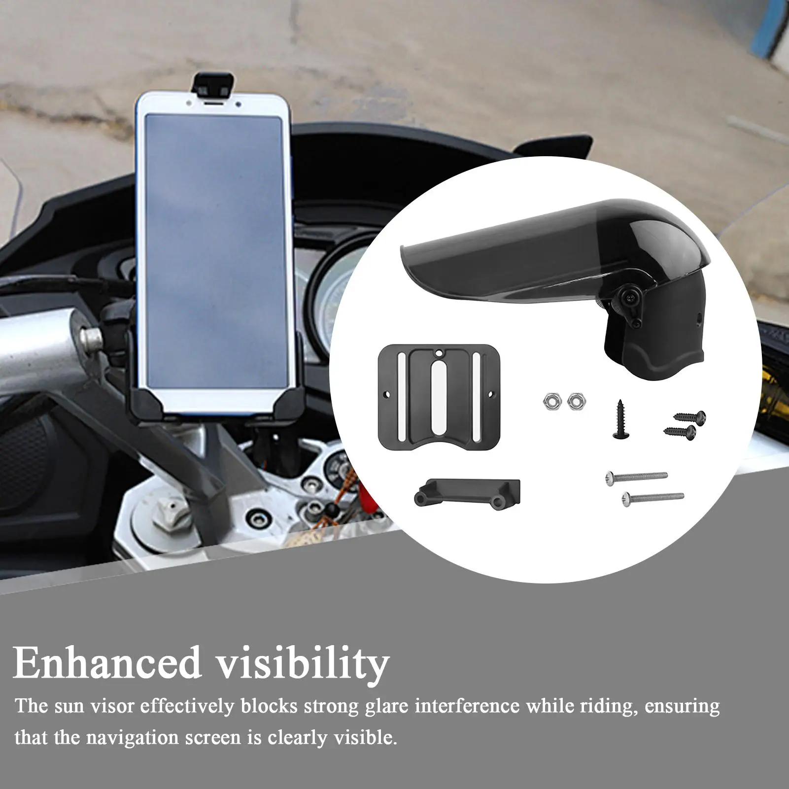 

Motorcycle Phone Holder Extended Sunshade Rainproof Cycling Accessories for Smartphones Motorcycle Navigation Bike Scooter