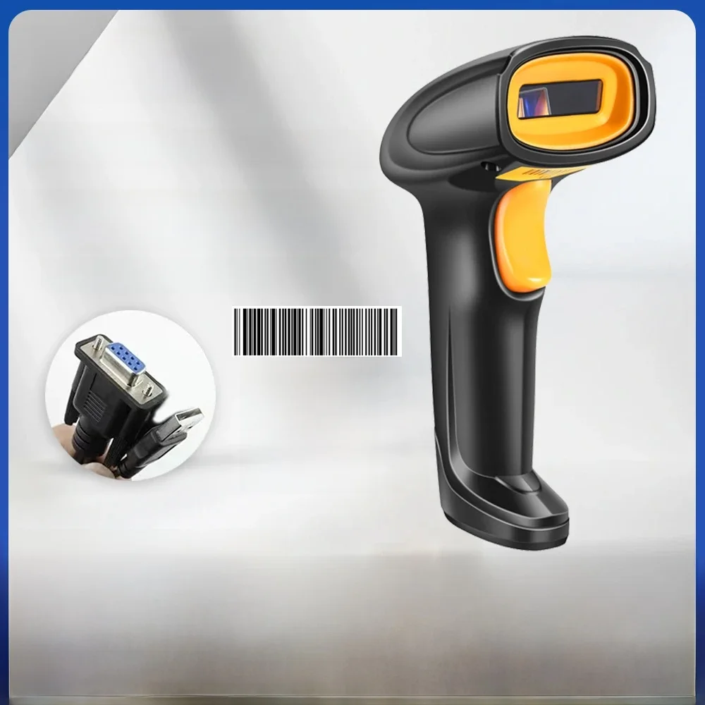 Ręczny przewodowy skaner kodów kreskowych QR EVAWGIB Laserowy czytnik kodów kreskowych 2D z interfejsem USB i RS232 do połączeń szeregowych — zdjęcie produktu 7