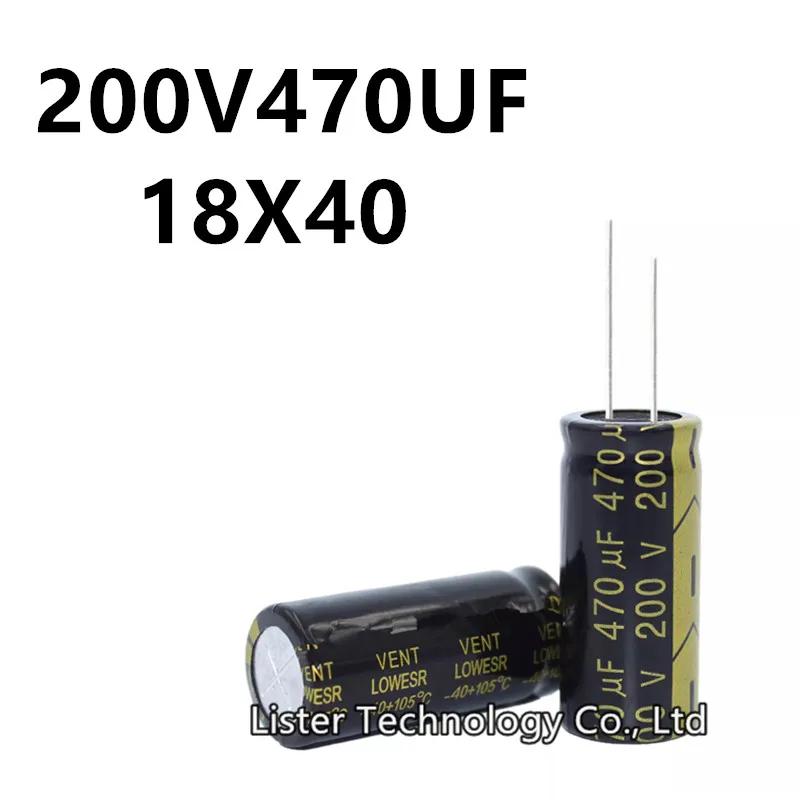 2pcs/lot 200V 470UF 200V470UF 470UF200V volume: 18X40 18*40 mm High frequency low resistance aluminum electrolytic capacitor