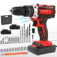 21V Cordless Impact Drill High Power recharged Electric Screwdriver Electric Hammer Drill Tools With 2 batteries