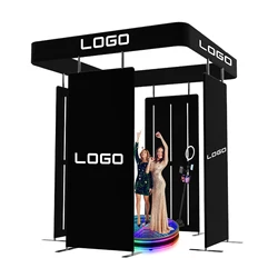 Hot Selling Free Custom Logo 360 Photo Booth Background Camera 360 Video Photo Booth Business 360 Photobooth Enclosure Backdrop