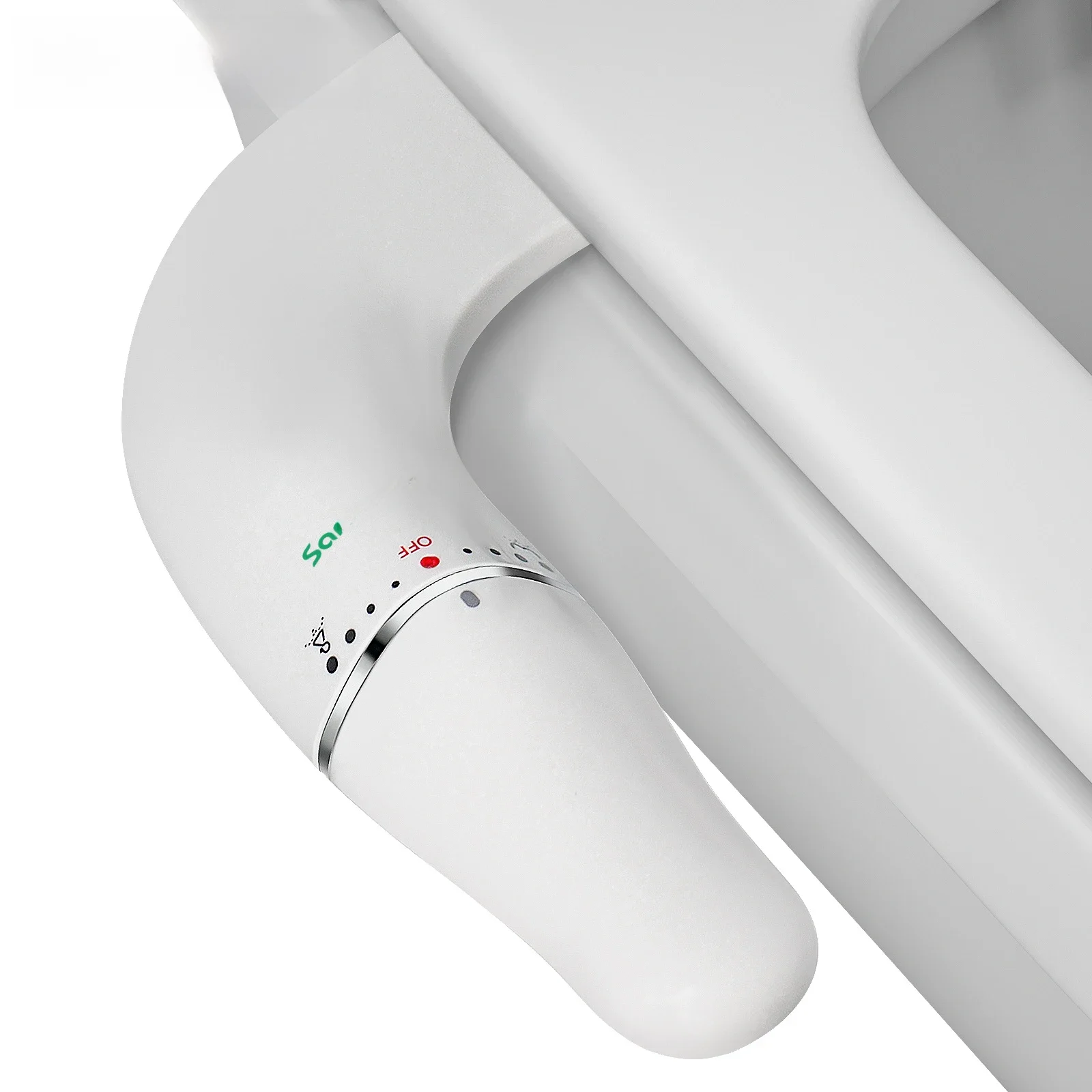 SAMODRA Ultraslank bidetopzetstuk voor toiletbril - Dubbel mondstuk, instelbare waterdruk, niet-elektrische kontsproeier - afbeelding 2
