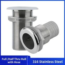 316 Rvs Boot Marine Through Thru-Hull Klep Fitting 1/2 inch 3/4 inch 1 inch Waterafvoer Afvoerputje Afvoerplug Kit