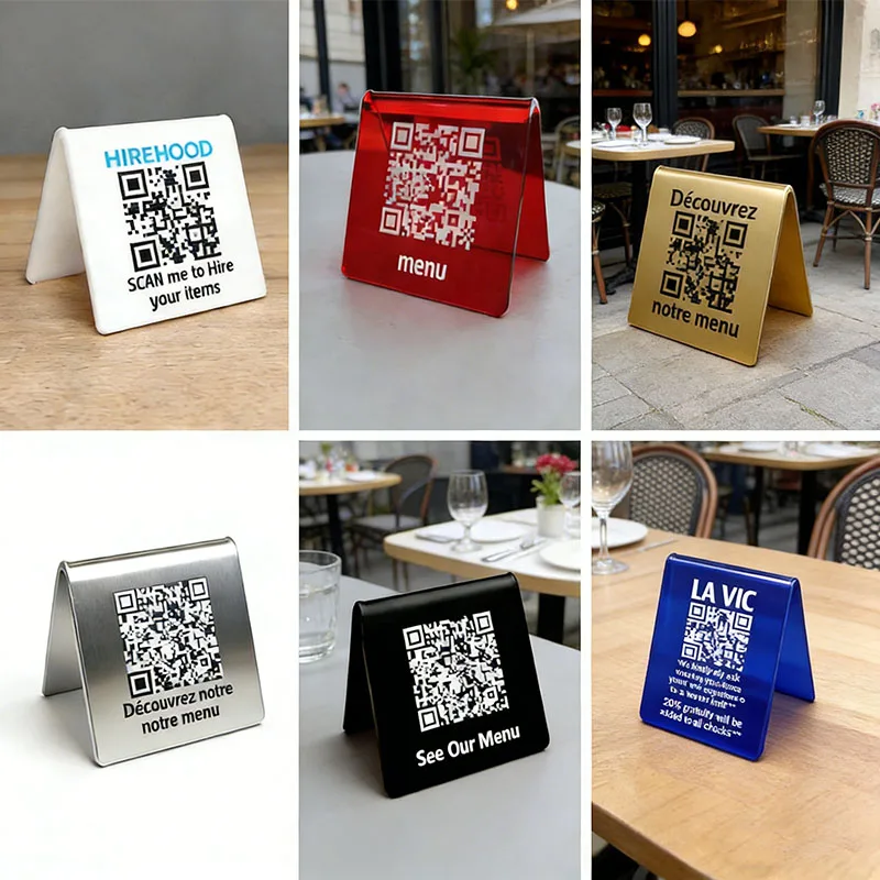 

Акриловые держатели для QR-кодов меню, бесконтактные подставки для меню с Wi-Fi, отдельно стоящие ценники с QR-кодом, настольные таблички для меню для бистро и кофеен