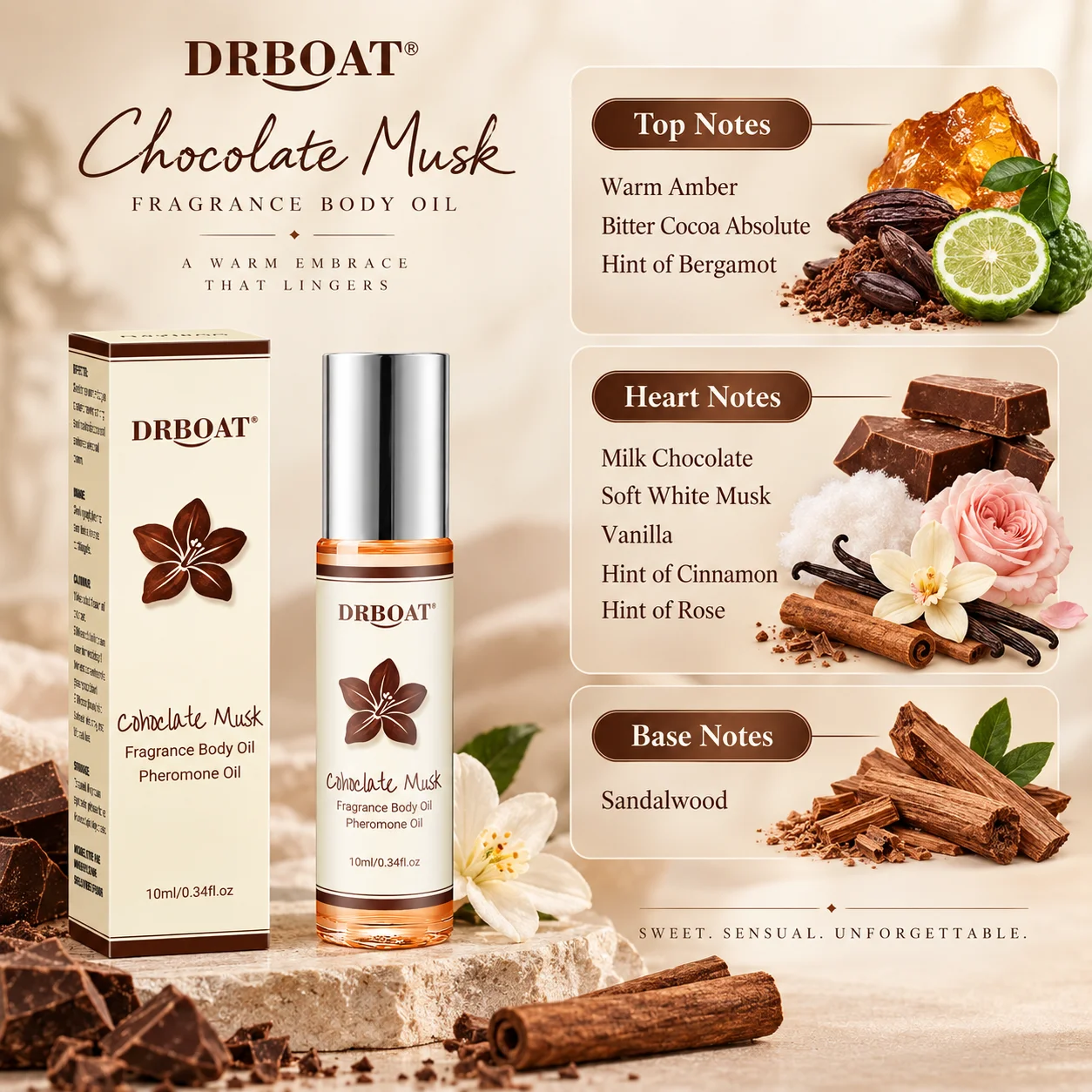 Olio profumato al cioccolato e - Attar Oil Roll On recensione e prezzo