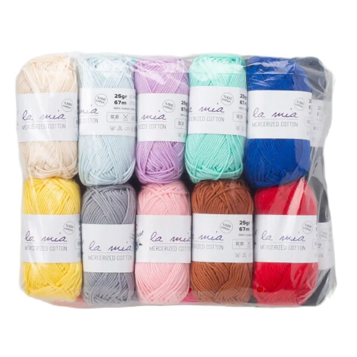 La Mia Mini Mercerized Cotton 20 Pack Hand Knitting Yarn Can Be In Used Baby Knitting Models, Cardigans, sweaters, Shawls,