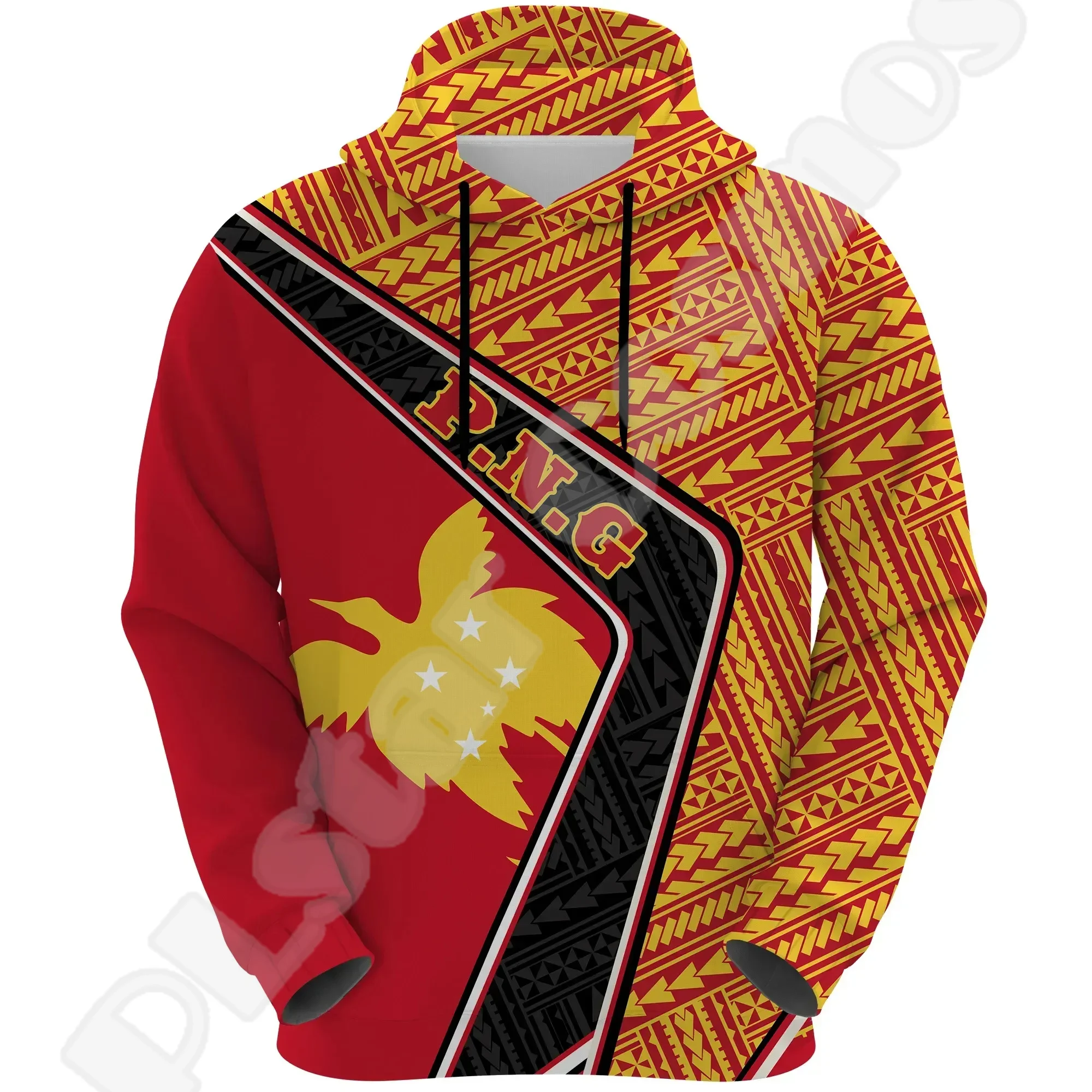 NewFashion Islands Country Flag Papua New Guinea Culture Tribal Tattoo Retro 3DPrint Pullover Harajuku Casual Hoodies Jacket MA9
