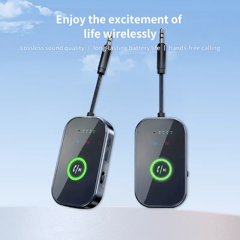 GT91 Bluetooth 6.0 Audio Receiver Bluetooth Transmitter 3.5mm AUX HiFi Sound Quality Low Latency Adapter For Car/TV/Computer Use