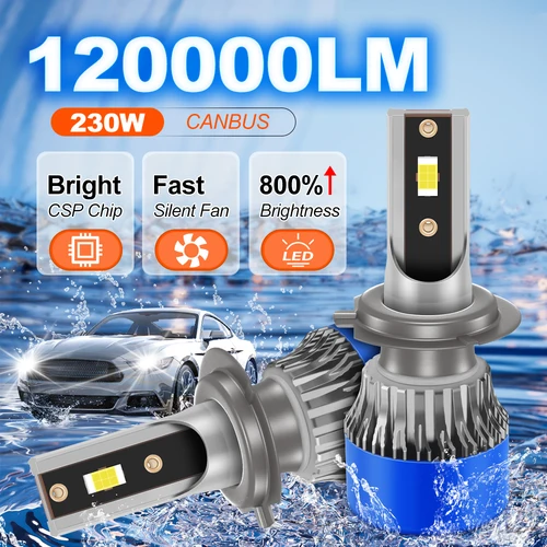 2 uds faro Led H7 H4 H11 H8 H9 9005 HB3 9006 HB4 9012 HIR2 H1 9008 H13 9004 9007 bombillas de luces de coche 6000K 12V faro automático