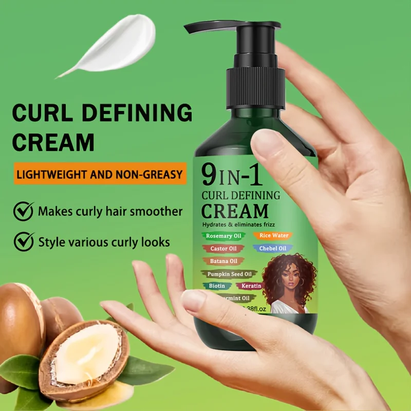 GSWP 9-in-1 Curling and Styling Cream: Moisturizes and Nourishes, Provides Long-Lasting Hold, Effectively Controls Frizz.100g view 2