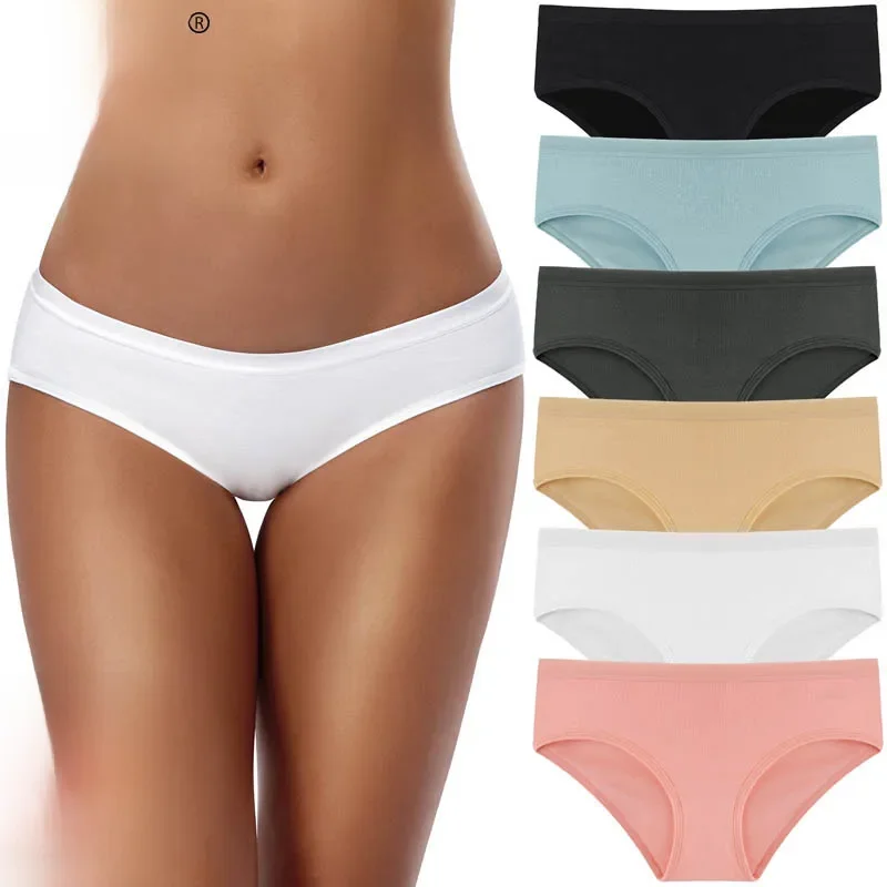 CINOON 3 pièces/ensemble culottes femmes sous-vêtements en coton couleur unie slips filles taille basse culotte douce femmes caleçons femme Lingerie
