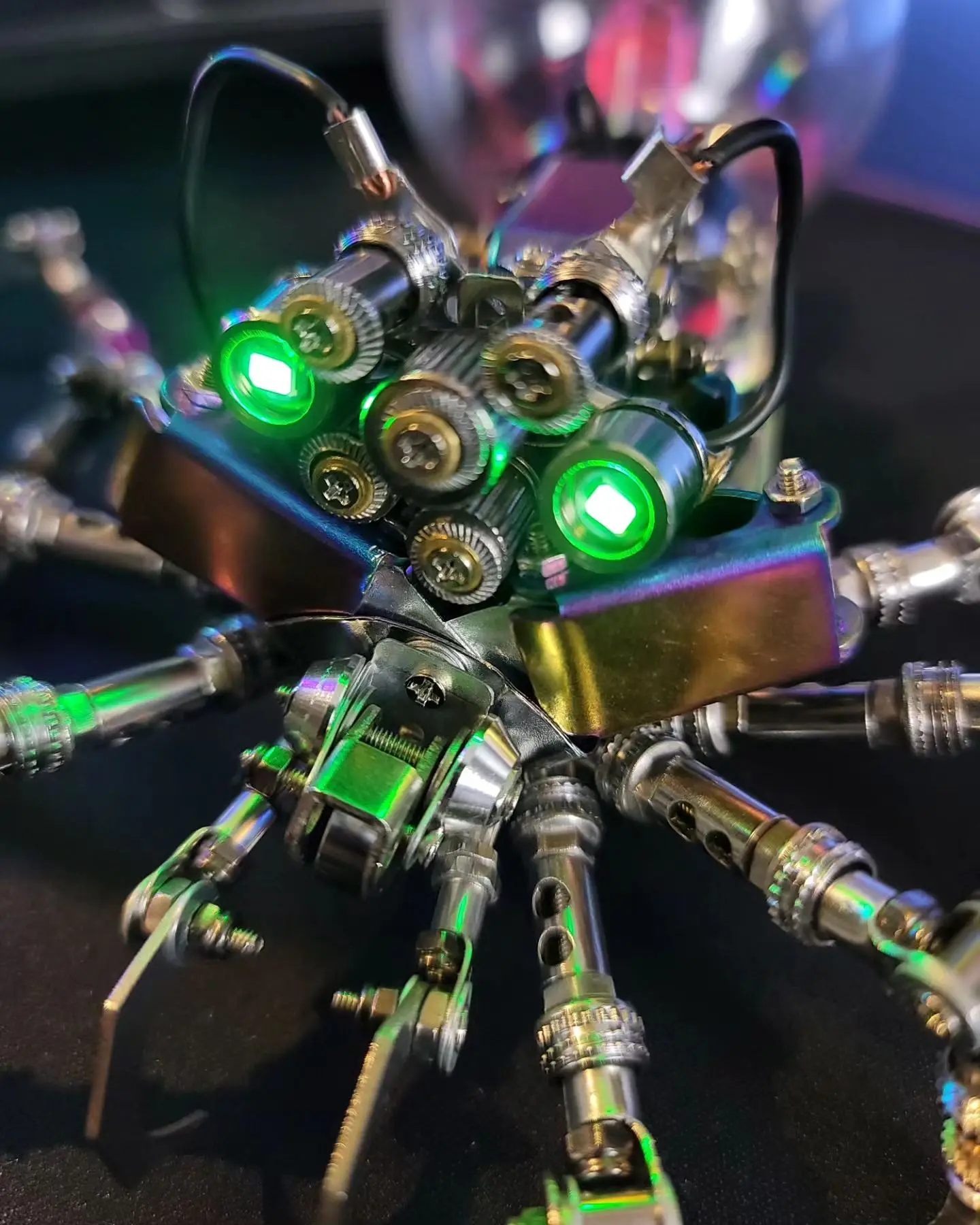 Cyberpunk Plasma Ball Spider Puzzle in metallo 3D Kit modello Steampunk fai-da-te con lampada al plasma Regalo unico per adulti e collezionisti