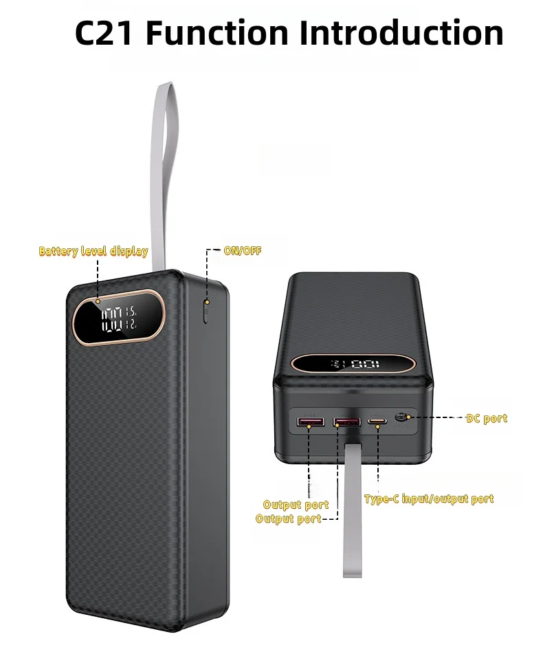 DIY 21×18650 Power Bank Case | 22.5W PD Fast Charge | Multi-Port Output | Adjustable DC Voltage | LED Light