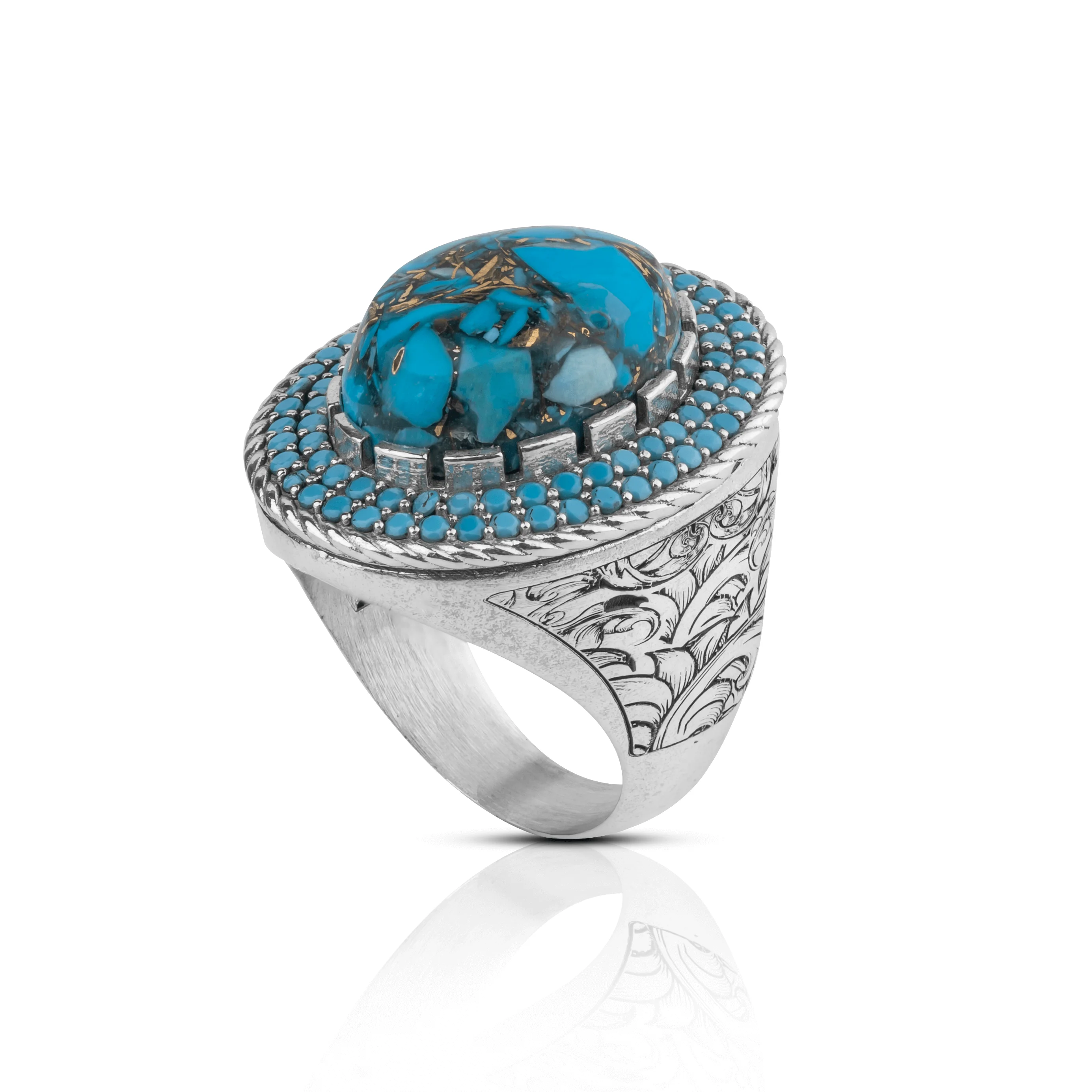 

Silver ring 925 Sinai Fayrouz stone ,, for men