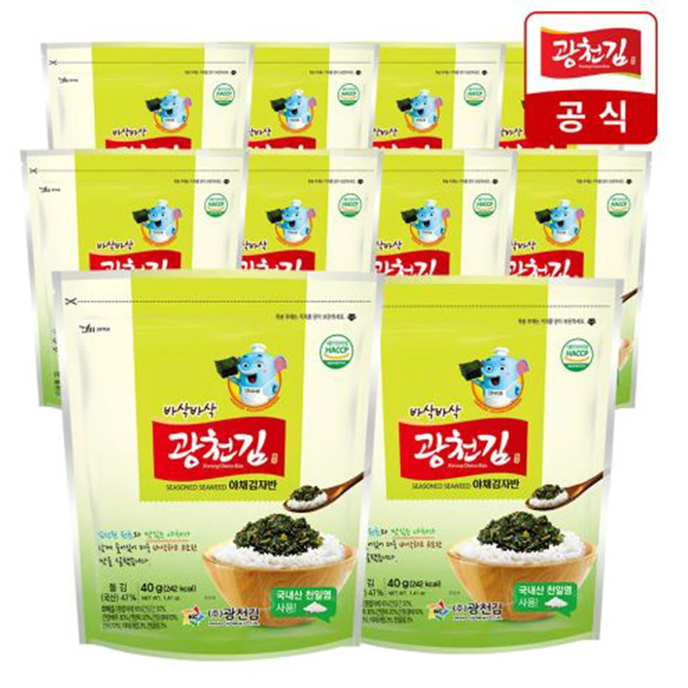 [Gwangcheon laver] Crispy vegetable laver 40g 10 bags