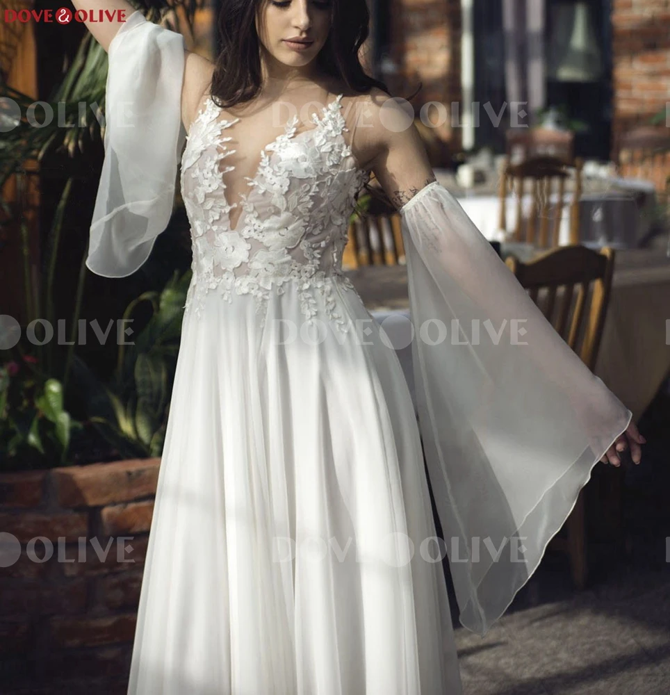 Maniche in Chiffon Boho con elastico copricostume da sposa Bolero da sposa bianco avorio per abbigliamento da festa nuziale coprispalle da donna