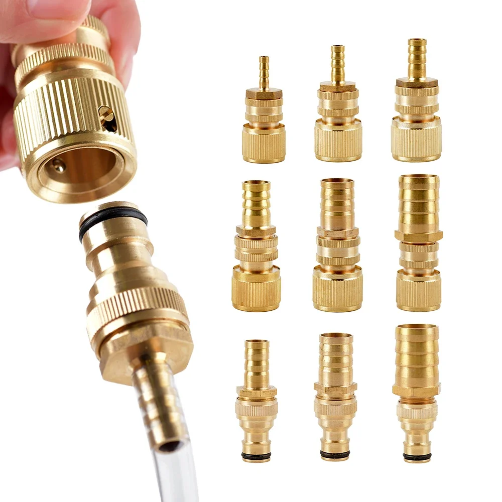 Raccord de tuyau barbelé en laiton, connecteur rapide 6/8/10/12/14/16/19/25mm, adaptateur d'irrigation de jardin, accessoires pneumatiques 1 pièce