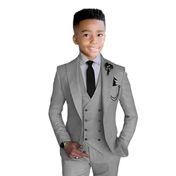 Boys Tuxedo Suit Classic Light Blue Black Design Ages 2-16 Perfect for Weddings and Celebrations