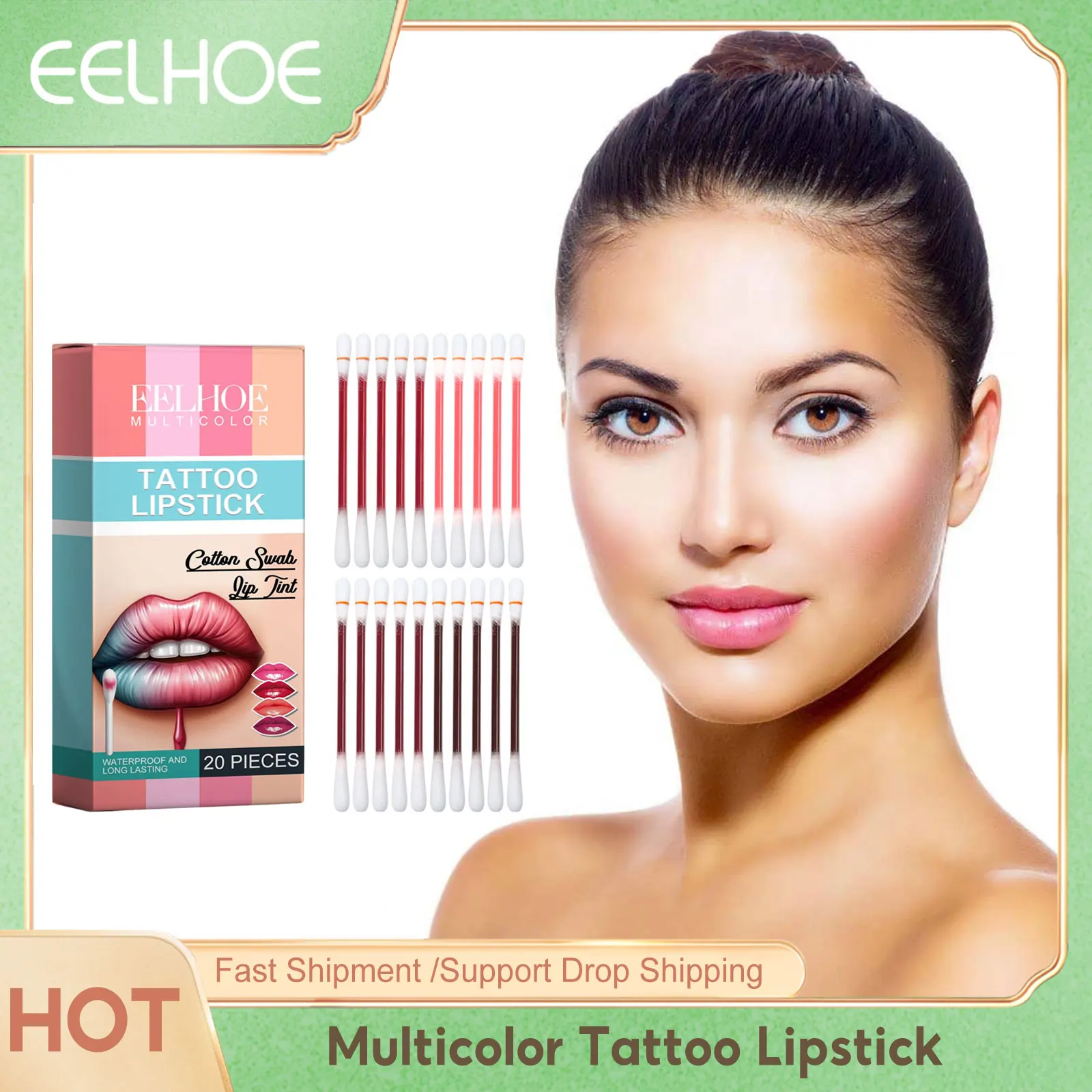 EELHOE Matte Liquid Lipstick Long Lasting Waterproof Tattoo Lipstick Moisturize Lips Lip Tinted Cottom Swab Lip Gloss Cosmetic