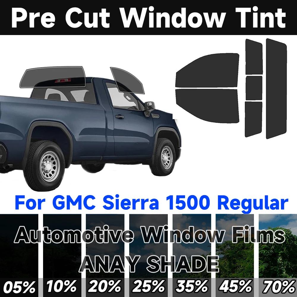 

Тонирующая пленка для конфиденциальности окон автомобиля для Gmc Sierra 1500 Regular 1999-2025, предварительно вырезанная авто наклейка, 2-слойная солнечная УФ-защитная пленка