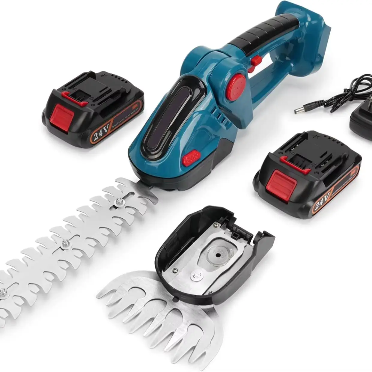 2-in-1 Elektrische Heckenschere Kabellos Wiederaufladbar Handgeführte Unkraut- und Baumschere Strauchmäher Gartenwerkzeug für Makita 18V Akku