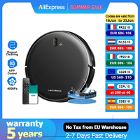 LIECTROUX L200 Robot Vacuum Cleaner & Wet Mop Combo,Smart Mapping,WiFi App,4KPa,Brushless Motor,Ideal for Pet Hair,Carpet,Floor