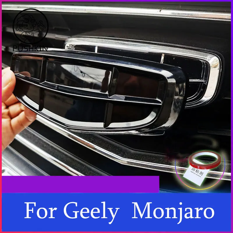 

For Geely Monjaro Kx11 2022 2023 ABS Logo Sticker Black Badge Emblem Racing Grill Hood Styling decorative sticker Accessories