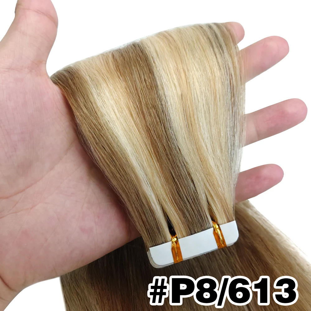 20 stks Braziliaanse Remy Menselijk Haar Tape In Extensions Steil Haar Naadloze 50 g/pak Huid Inslag Lijm Lijm Natuurlijke Zwarte Tape In