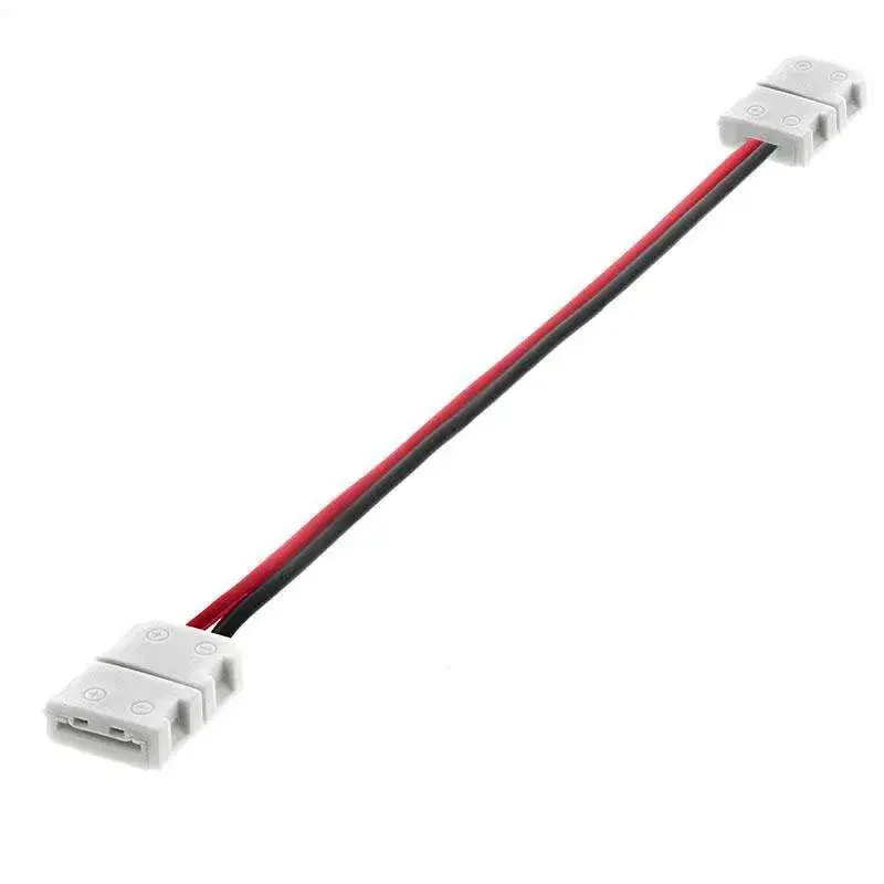 Fio LED única cor para conexão, 2 pinos, 8mm, 12V