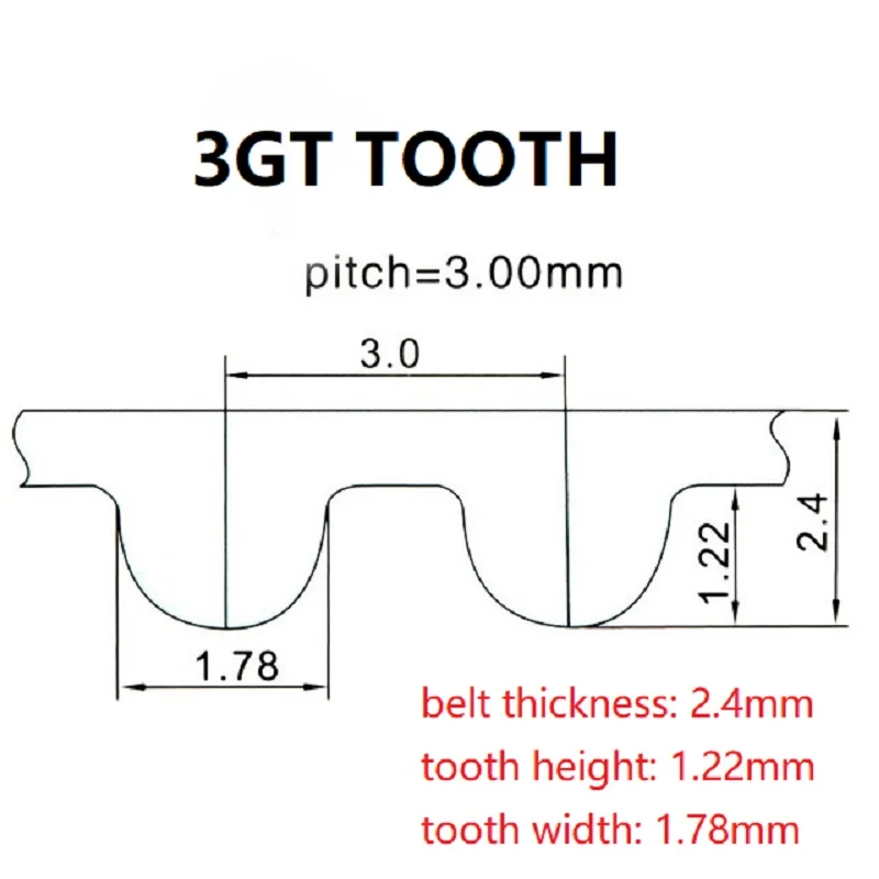 3GT 3MGT Open Synchronous Timing Belt GT3 Width 3mm 6mm 9mm 10mm 15mm Rubber 3GT-3/3GT-6/3GT-9/3GT-15 3D Printer Belts