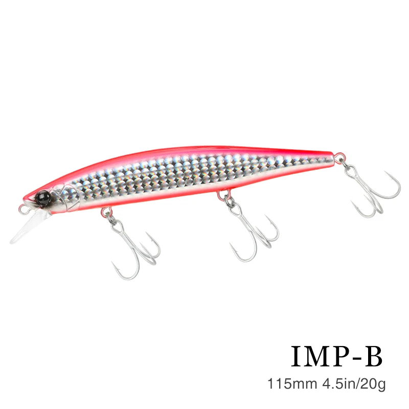 TSURINOYA 115S Sinking Minnow Angelköder IMP 4,53 Zoll 20 g Ultra Long Casting Salzwasser Künstlicher Harter Köder Bass Pike Jerkbait